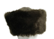 HARRIS TWEED Ladies UK M Green/Red/Purple/Brown Faux Fur Winter Wool Hat Used