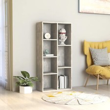 Lechnical Grey Cement Bookcase, 50 x 25 x 106  in Particle Board, Bookcase, C4A5