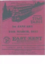 East Kent Road Car Co Timetable & Map 1.1.1937 - 24.3.1937
