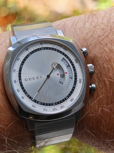 Gucci grip silver mens watch - mens,