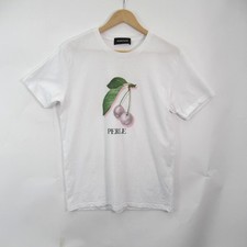 Heaven Please T-Shirt UK Large White Cherry's Short Sleeve Designer Top Perle