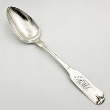 ANTIQUE AMERICAN COIN SILVER TEASPOON EARLY 19TH CENTURY E B & Co