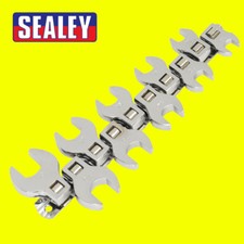 SEALEY S0866 CROWS FOOT SPANNER SET OPEN END 3/8" METRIC 10 PIECE SIEGEN BRAND
