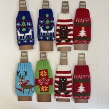 Uncle Bob's Ugly Beer Bottle Christmas Sweater Koozie Set of 8 Fun Deisgns New