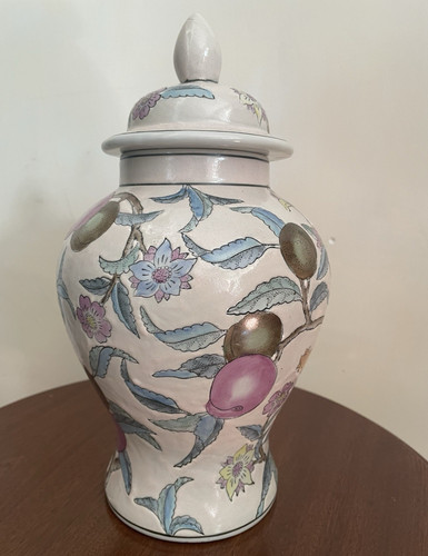 Medium floral lidded ceramic - medium,