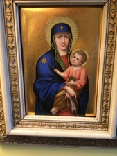 Berlin painted plaque of Mary and Jesus