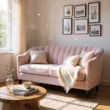 Pink Velvet Sofa 3 Seat Chairs