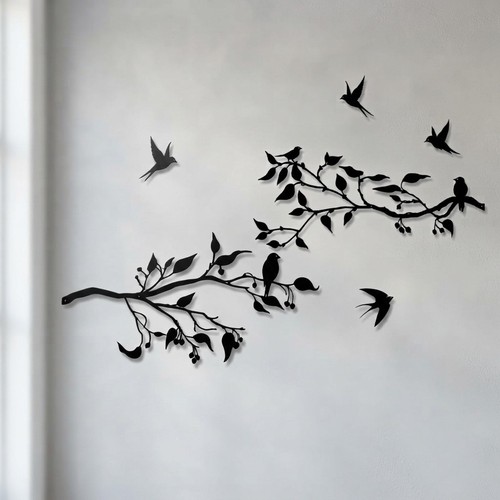 4pcs stunning metal bird - 4pcs, wall