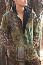 Green Patchwork Cotton Fleece