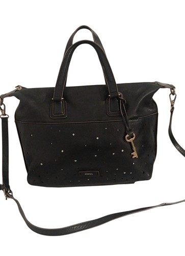 Fossil black leather - black, medium