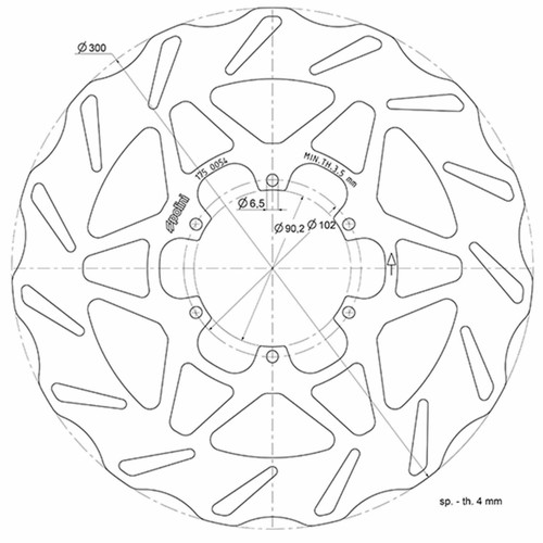 Brake disc polini 300 - disc, d.300