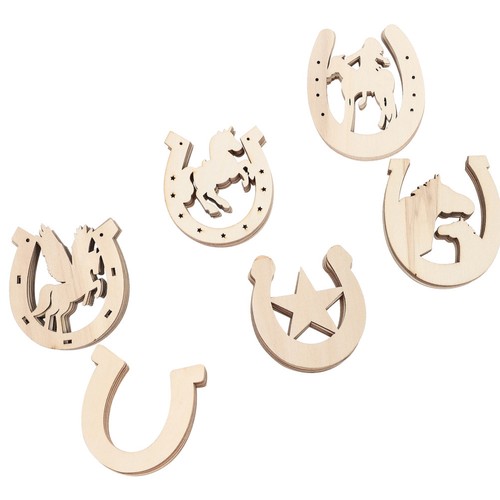 Pcs wood horseshoe cutouts - wood,