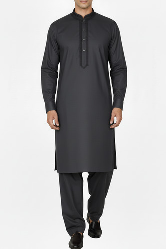 Men shalwar kameez - kameez, charcoal