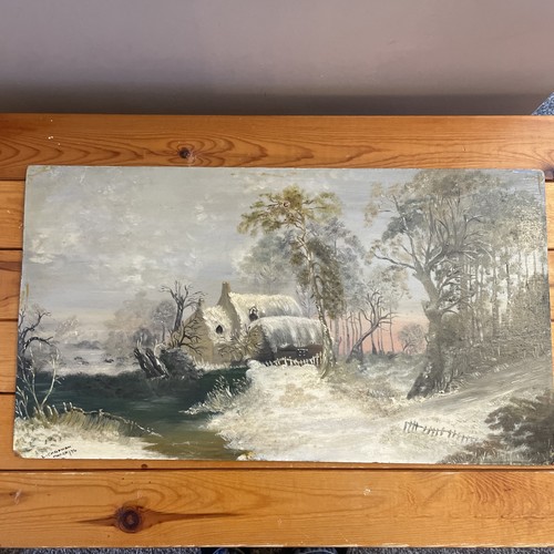 Large vintage unframed - vintage, signed