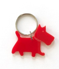 Westie Scottie Dog Keyring Keychain Bag Charm Gift in Red