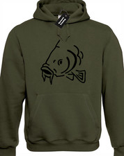 SILHOUETTE OF CARP HOODY HOODIE FISHING FISHERMAN ANGLING CLOTHING NEW