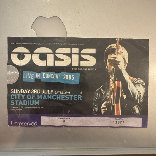 Oasis original ticket - oasis,