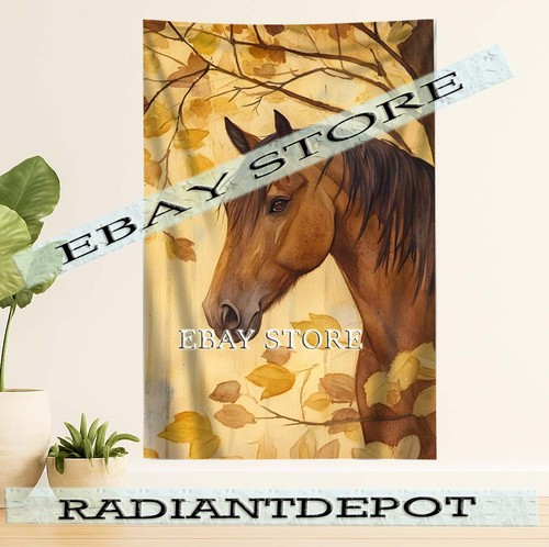 Autumn horse portrait tapestry - autumn,