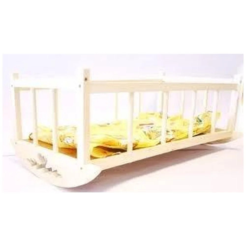 Wooden cradle with bedding - with,