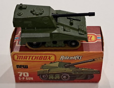 Vintage boxed Matchbox Rola-matics Self Propelled Gun in drab green (No.70)