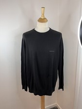 Rockport Black Cotton Jumper Pullover Medium M Chest Logo Crew Neck