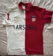 Arsenal Polo Shirt Red And White Half N Half Kings Of London Embroidery Mint 