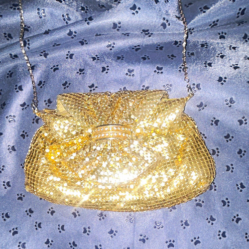 Gold metallic sequin - sequin, crossbody