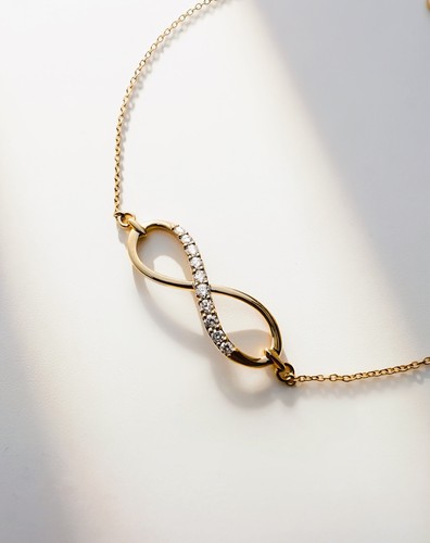18k solid gold infinity - gold,