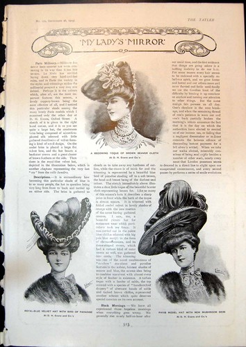 Old print hat - toque, louis
