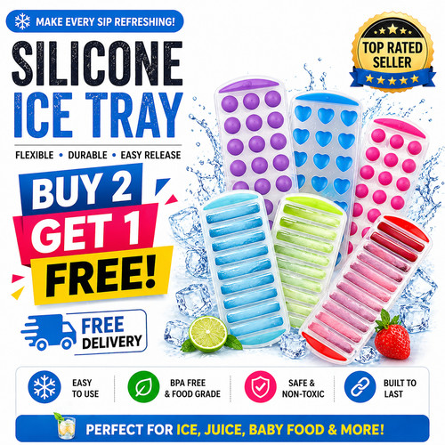 Silicone ice cube - trays, with