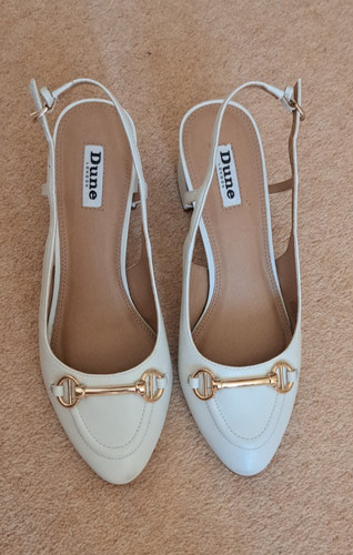 Dune white slingback shoes