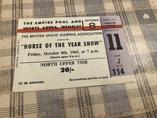 Show Jumping Horse Of The Year Show ticket Wembley Arena 1965