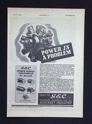 Original 1944 advert c - advert, g.e.c