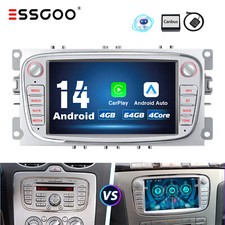 4+64G Android 14 Carplay Stereo GPS SAT NAV RDS for Ford Focus MK2 Mondeo Kuga