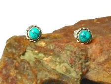 Round blue turquoise sterling - blue,
