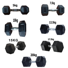 Hex Dumbbells Rubber Cast Iron
