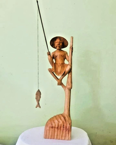 Wooden statue hand carved - statue,