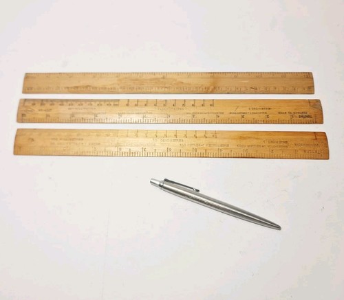 Vintage english wooden rulers - vintage,