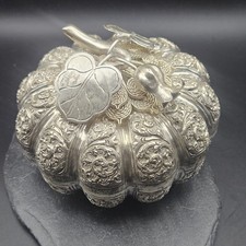 Vtg Pumpkin Dish Silver-Plated