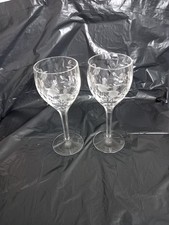 2X Stuart Crystal Cascade Fuchsia Large Wine Glasses.