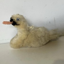 Vintage Antique Wool Swan Soft Toy Teddy Bear Plush