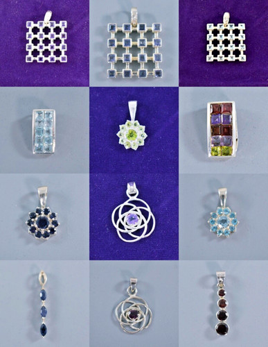 Silver gem set necklace - silver,