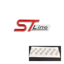 Car ST Line Badge Red Silver Emblem For Ford Focus Kuga Puma Fiesta Performance