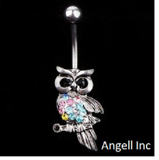 Cute Owl Bird Crystal Belly