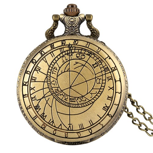 Bronze analog pocket watch - bronze,