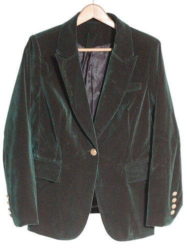 Vintage green velvet jacket - velvet,