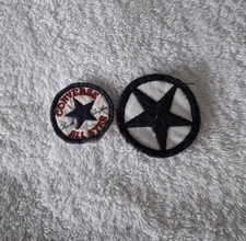 2 Converse Embroidery Patches, Blue Star On White Background And Converse Logo