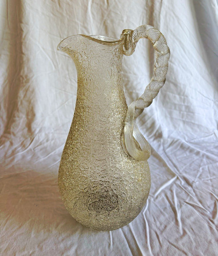 Clear textured glass carafe - textured,