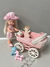 Barbie Kelly Tiny Steps Doll & Pull Carriage & She Walks VGC