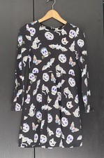 Girls Halloween Black Long Sleeve Dress TU Age 12 Years Skulls, Pumpkin, Bats